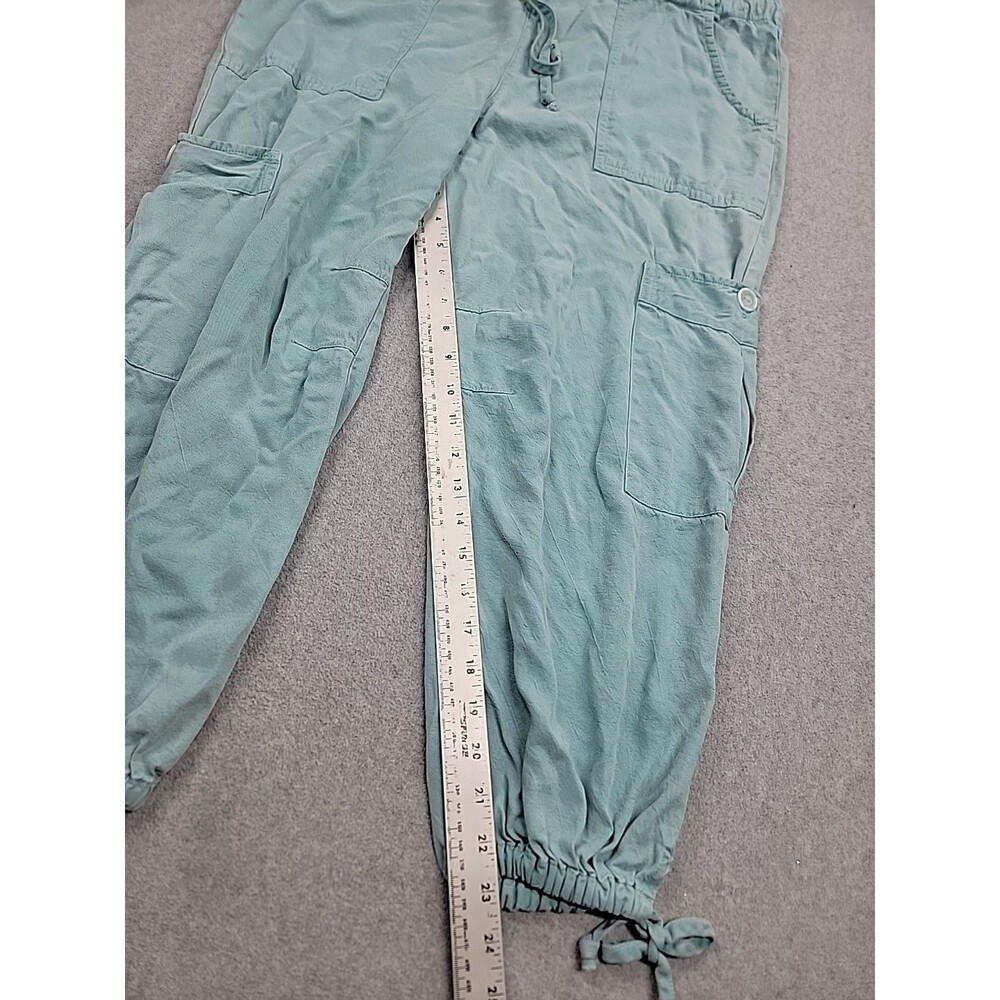 Tianello Joggers Womens XS Green Tencel Rayon Lightweight Baggy Spring Casual - Picture 2 of 15
